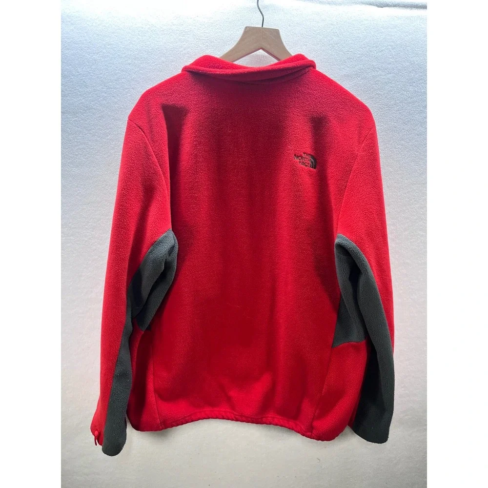 The North Face Khumba Fleece‎ Jacket Mens S Red Gray Warm Comfy Soft
